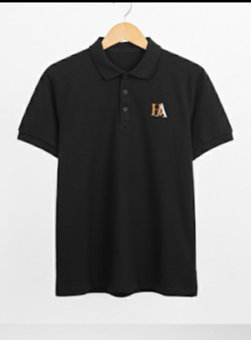 Classic Black Polo Shirt with HA Logo